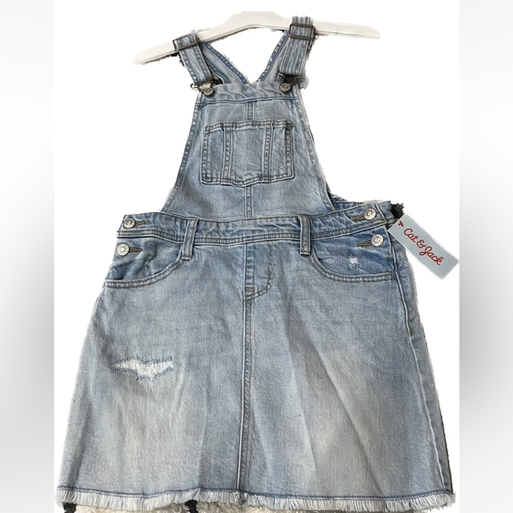 Nwt light wash overall bibs denim skirt